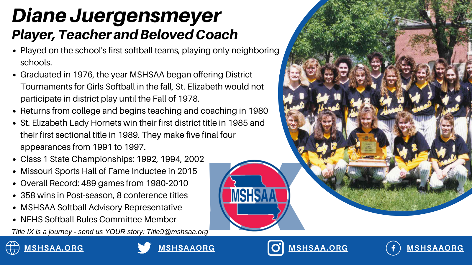 Diane Juergensmeyer, Softball Player and Coach